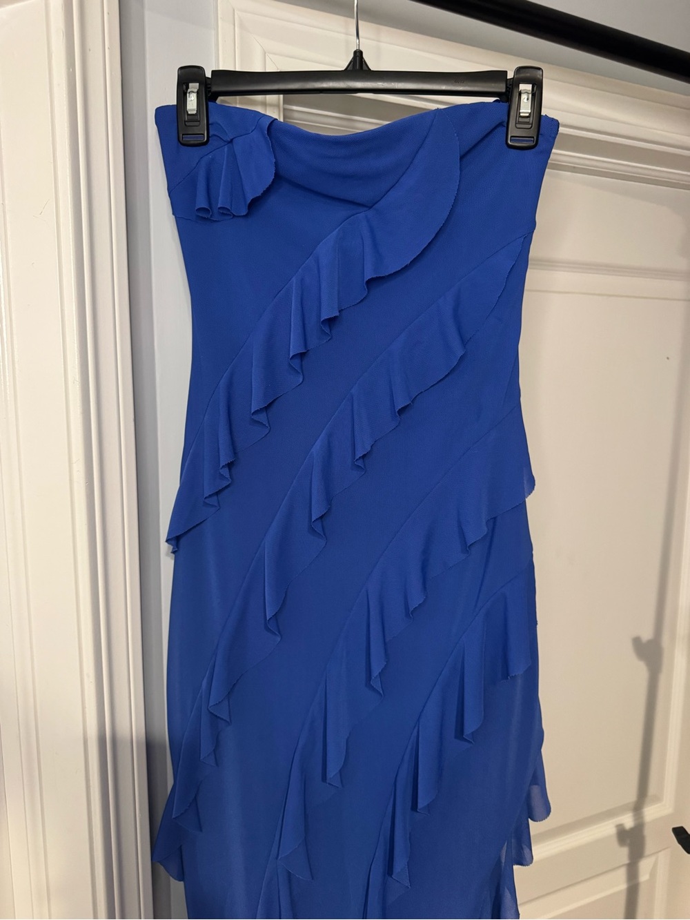 Women’s Royal Blue Ruffle Floor Length Dress